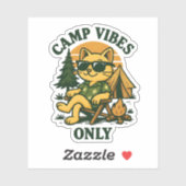 Alleen Camp Vibes – Sunset Kitten Camping Sticker (Vel)