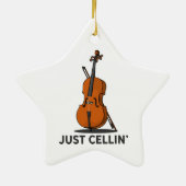 Alleen Cellist Performance Music Cello Keramisch Ornament (Achterkant)