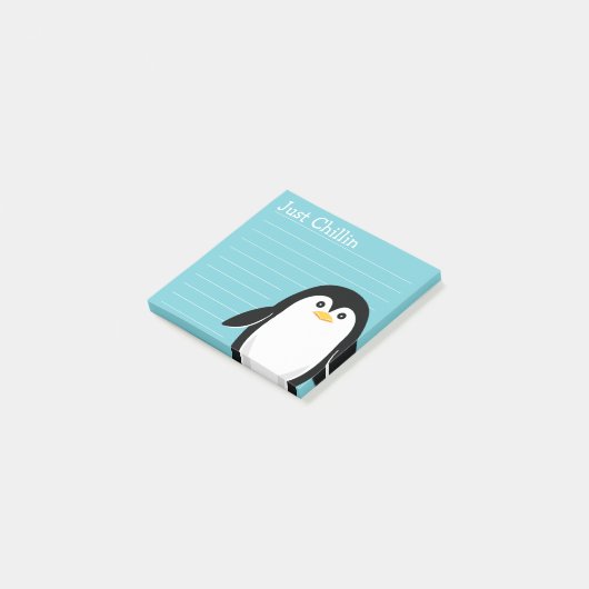 Alleen Chillin Baby Penguin Post-it® Notes (Schuin)