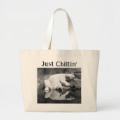Alleen Chillin' canvas tas. Polair beer leven. Grote Tote Bag (Voorkant)