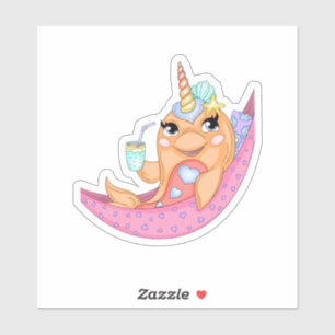Alleen Chillin Narwhal Sticker
