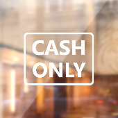 Alleen contanten raamsticker (Vel 2)