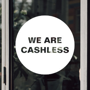 Alleen creditcard Cashloos bedrijf Rond Wit Raamsticker