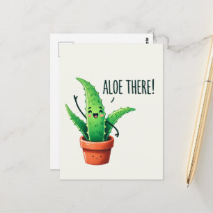 Alleen daar! Schattige Aloë Vera Plant Briefkaart