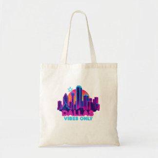 Alleen Dallas-sfeer – Neon Skyline 1980s Synthwave Tote Bag