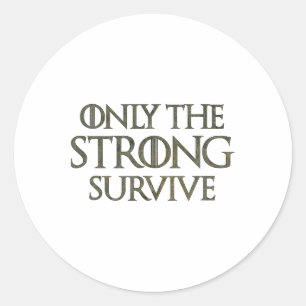 Alleen de sterkste overleeft1 ronde sticker