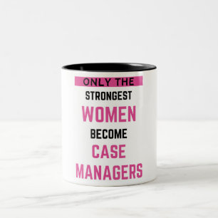 Alleen de sterkste vrouwen worden Hoesje managers  Tweekleurige Koffiemok