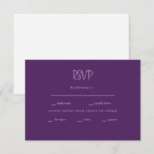 Alleen de twee van ons lavender Modern Wedding RSV RSVP Kaartje