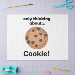 Alleen Denken Aan Koekje Grappige Voedsel Spreuk Tissuepapier