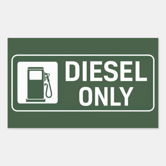 Alleen diesel rechthoekige sticker (Voorkant)