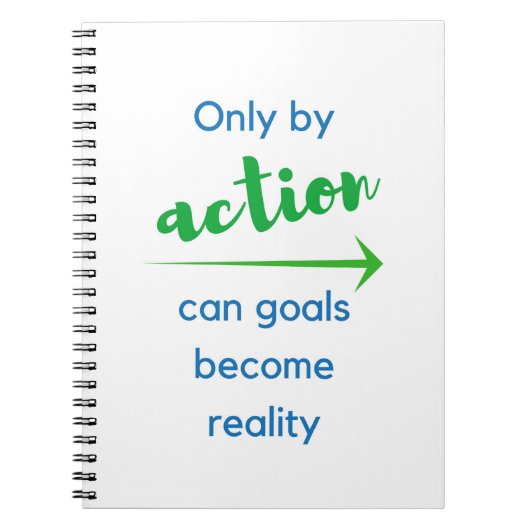 Alleen door actie kunnen doelstellingen werkelijkh notitieboek (Voorkant)