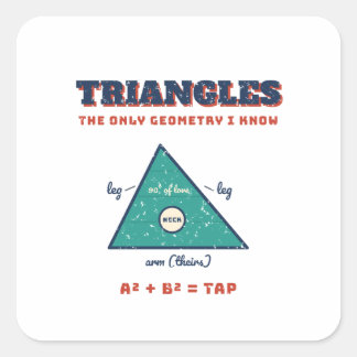 Alleen Driehoeken Geometrie Die Ik Ken Jiu Jitsu S Vierkante Sticker
