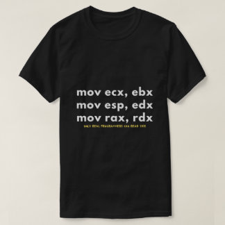 Alleen echte programmeurs kunnen deze code lezen t-shirt