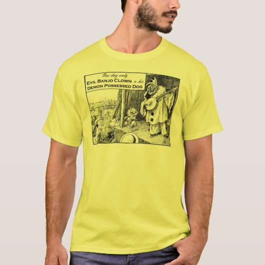 Alleen één dag: Evil Banjo Clown T-shirt (Voorkant)