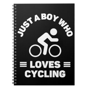 Alleen een jongen die van fietsen houdt. notitieboek