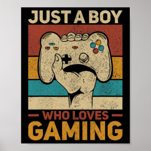 Alleen een jongen die van games houdt die videospe poster