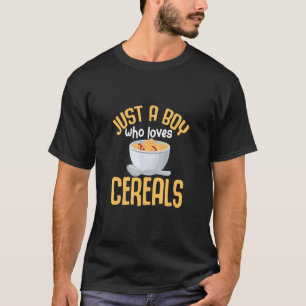 Alleen een jongen die van granen houdt, ontbijt gr t-shirt