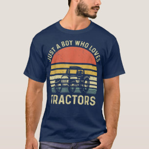 Alleen een jongen die van tractoren  boer houdt vo t-shirt