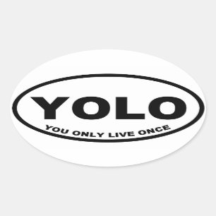 Alleen één keer in je leven ovale sticker