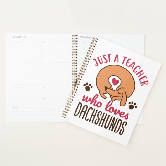 Alleen een leraar die van Dachshunds houdt Doxie L Planner (Display)