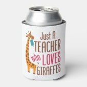 Alleen een leraar die van Giraffe Giraffe Lover ho Blikjeskoeler (Blikje Voorkant)
