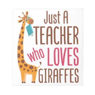 Alleen een leraar die van Giraffe Giraffe Lover ho Notitieblok