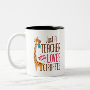 Alleen een leraar die van Giraffe Giraffe Lover ho Tweekleurige Koffiemok