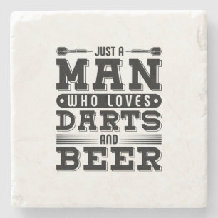 Alleen een Man die gek is op kunst en bier Stenen Onderzetter