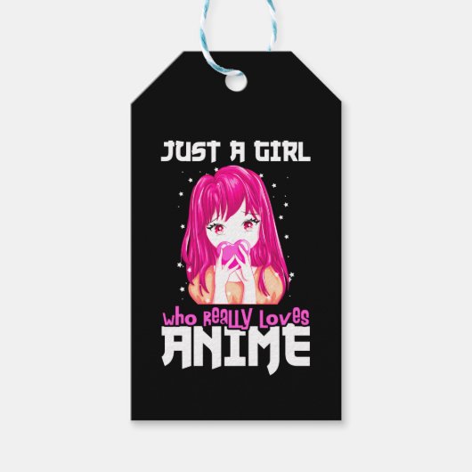 Alleen een meisje dat echt van Anime houdt Cadeaulabel (Voorkant)