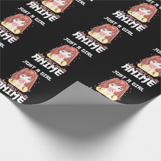 Alleen een meisje dat echt van Anime houdt Cadeaupapier (Hoek)