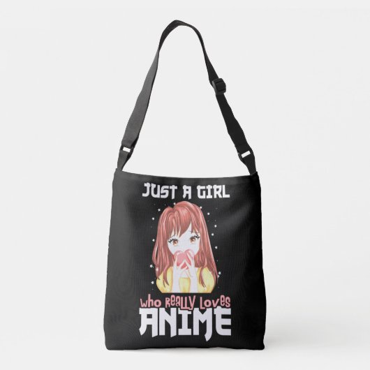 Alleen een meisje dat echt van Anime houdt Crossbody Tas (Achterkant)