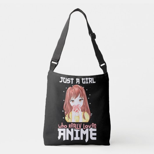 Alleen een meisje dat echt van Anime houdt Crossbody Tas (Voorkant)