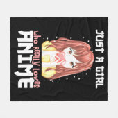 Alleen een meisje dat echt van Anime houdt Fleece Deken (Voorkant (Horizontaal))