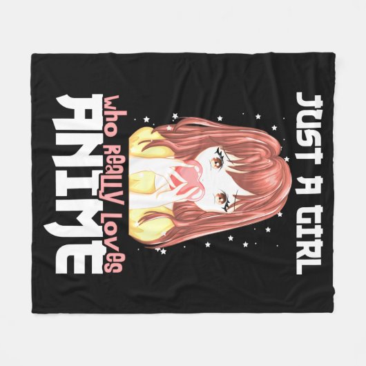 Alleen een meisje dat echt van Anime houdt Fleece Deken (Voorkant (Horizontaal))