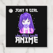 Alleen een meisje dat echt van Anime houdt in Paar Bedankjes Labels (Voorkant)