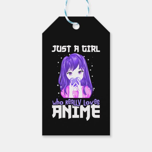 Alleen een meisje dat echt van Anime houdt in Paar Cadeaulabel (Voorkant)