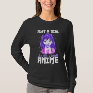 Alleen een meisje dat echt van Anime houdt in Paar T-shirt