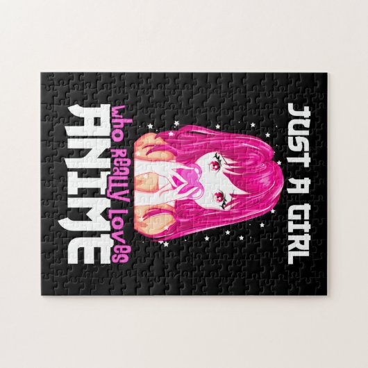 Alleen een meisje dat echt van Anime houdt Legpuzzel (Horizontaal)