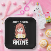 Alleen een meisje dat echt van Anime houdt Papieren Bordje (Feest)