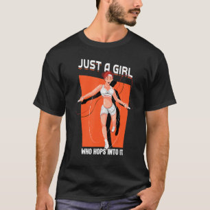Alleen een meisje dat erin zit, springt de helling t-shirt