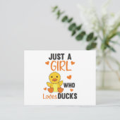 Alleen een meisje dat gek is op eenden - een klap briefkaart (Staand voorkant)