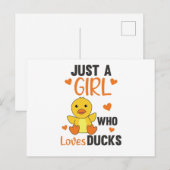 Alleen een meisje dat gek is op eenden - een klap briefkaart (Voorkant / Achterkant)