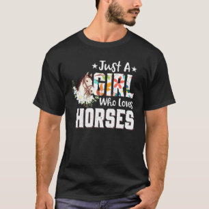 Alleen een meisje dat gek is op paarden die een me t-shirt