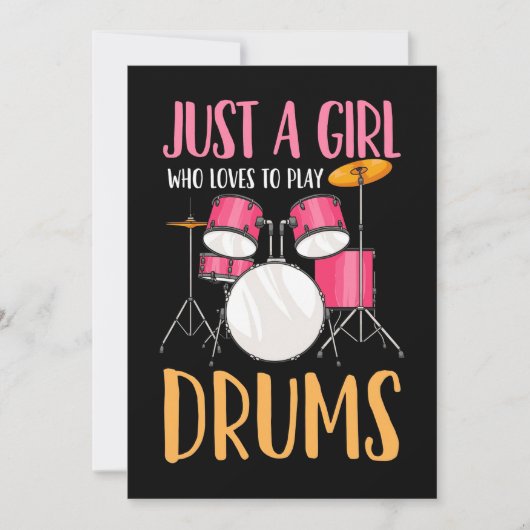 Alleen een meisje dat graag Drums speelt Kaart (Voorkant)