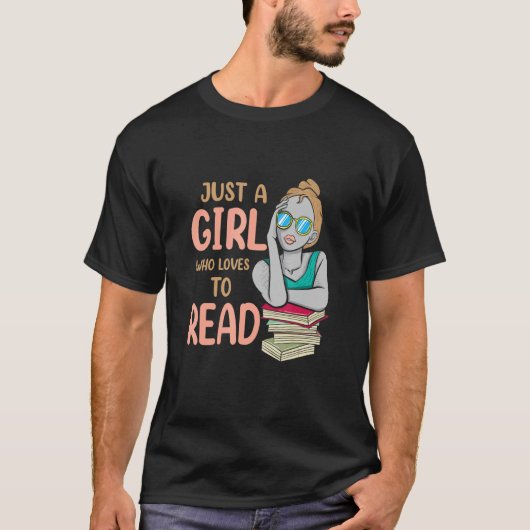 Alleen een meisje dat graag een boekenwervellezer  t-shirt (Voorkant)
