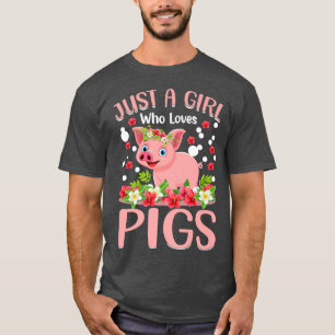 Alleen een meisje dat houdt van Varkens Hog Lover T-shirt
