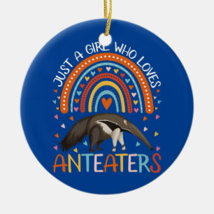 Alleen een meisje dat van Anteater houdt voor meis Keramisch Ornament