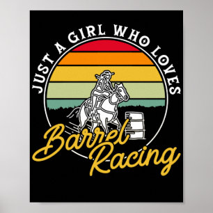Alleen een meisje dat van Barrel Racing Horse Ridi Poster