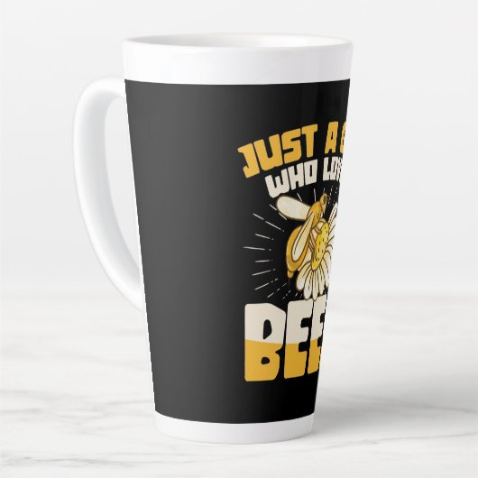 Alleen een meisje dat van bijen houdt latte mok (Linkerhoek)