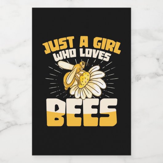 Alleen een meisje dat van bijen houdt wijn etiket (Enkel label)